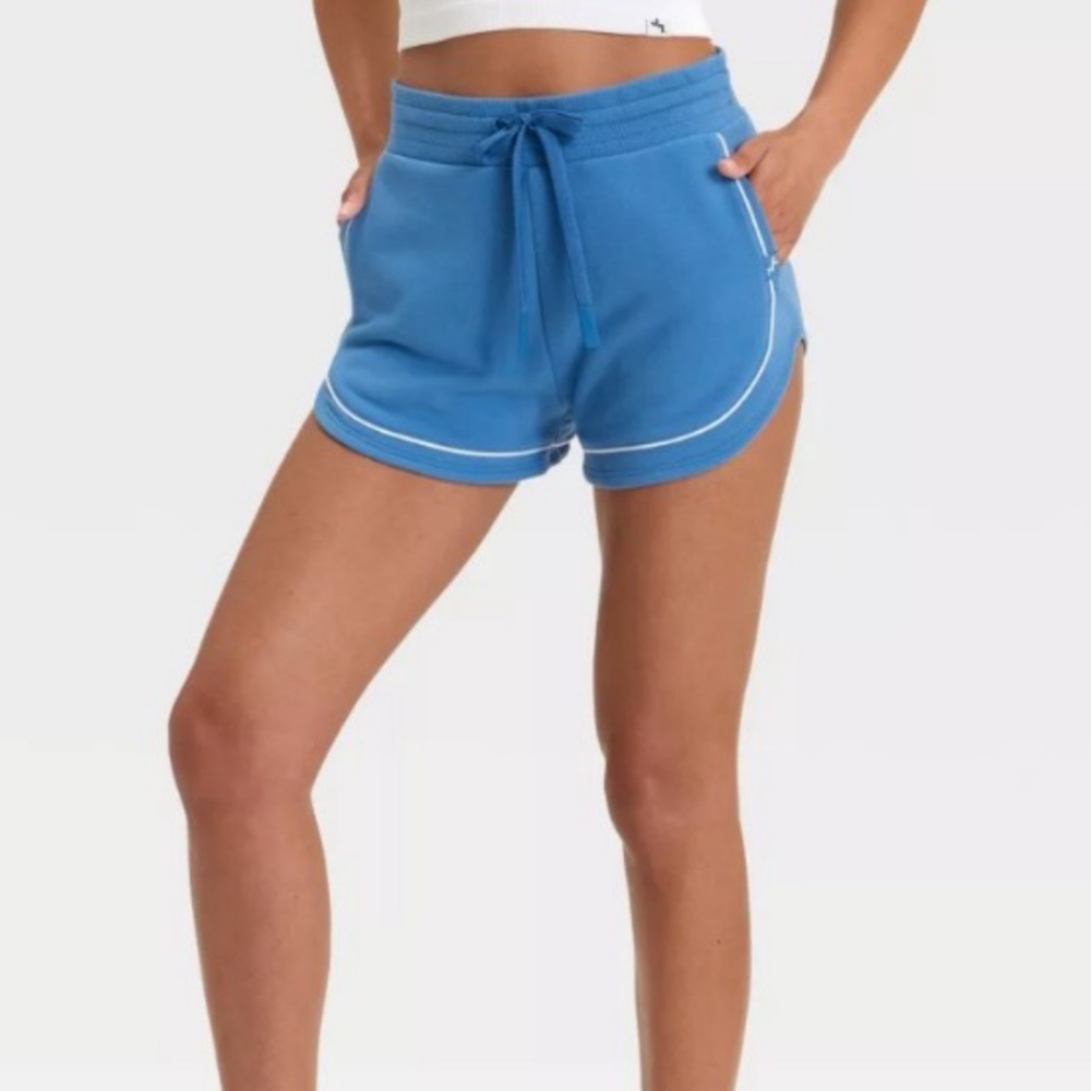 JoyLab Women's‎ Blue French Terry Piped Shorts